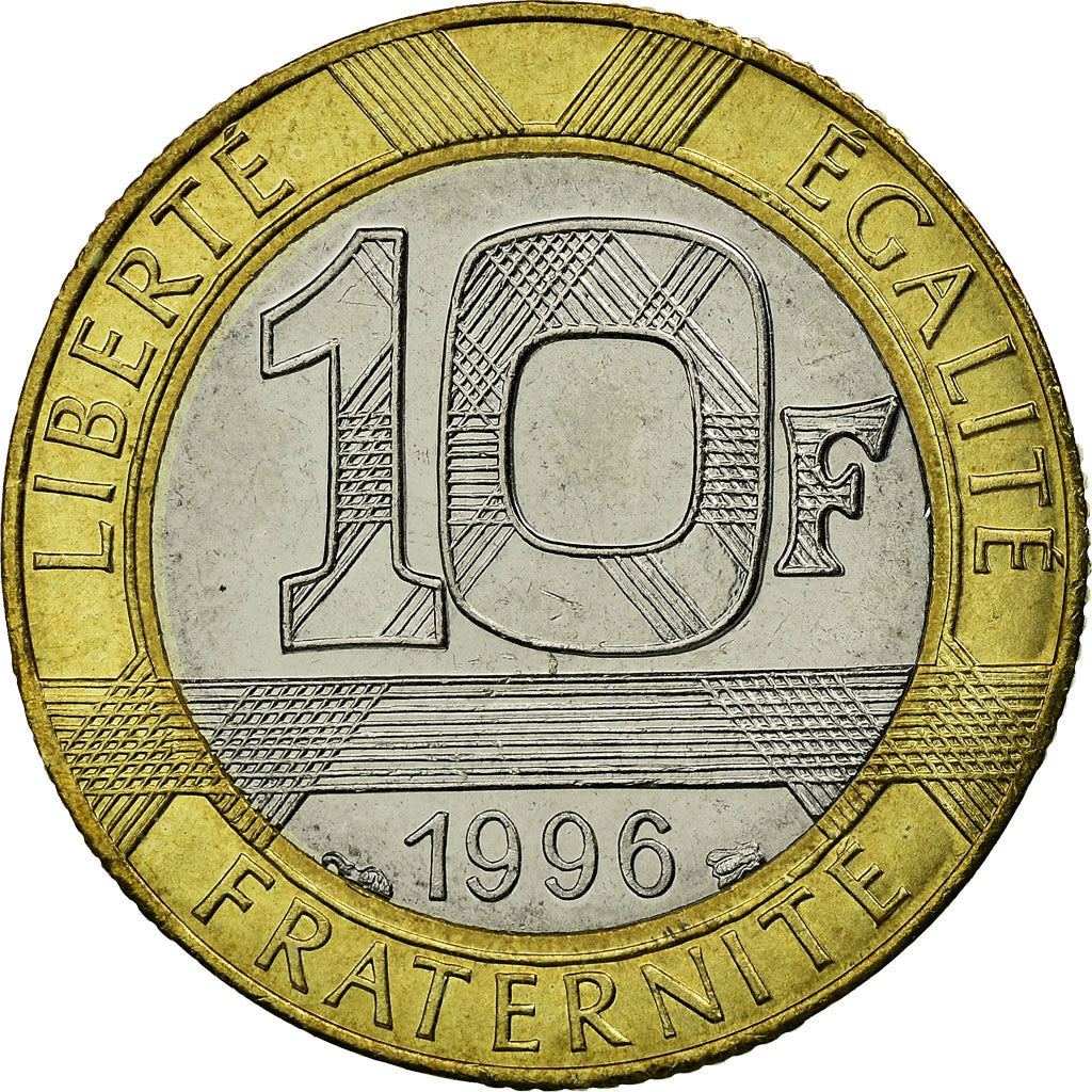 Moneta, Francia, Génie, 10 Francs, 1996, Paris, BB, Bi-metallico, KM:964.1