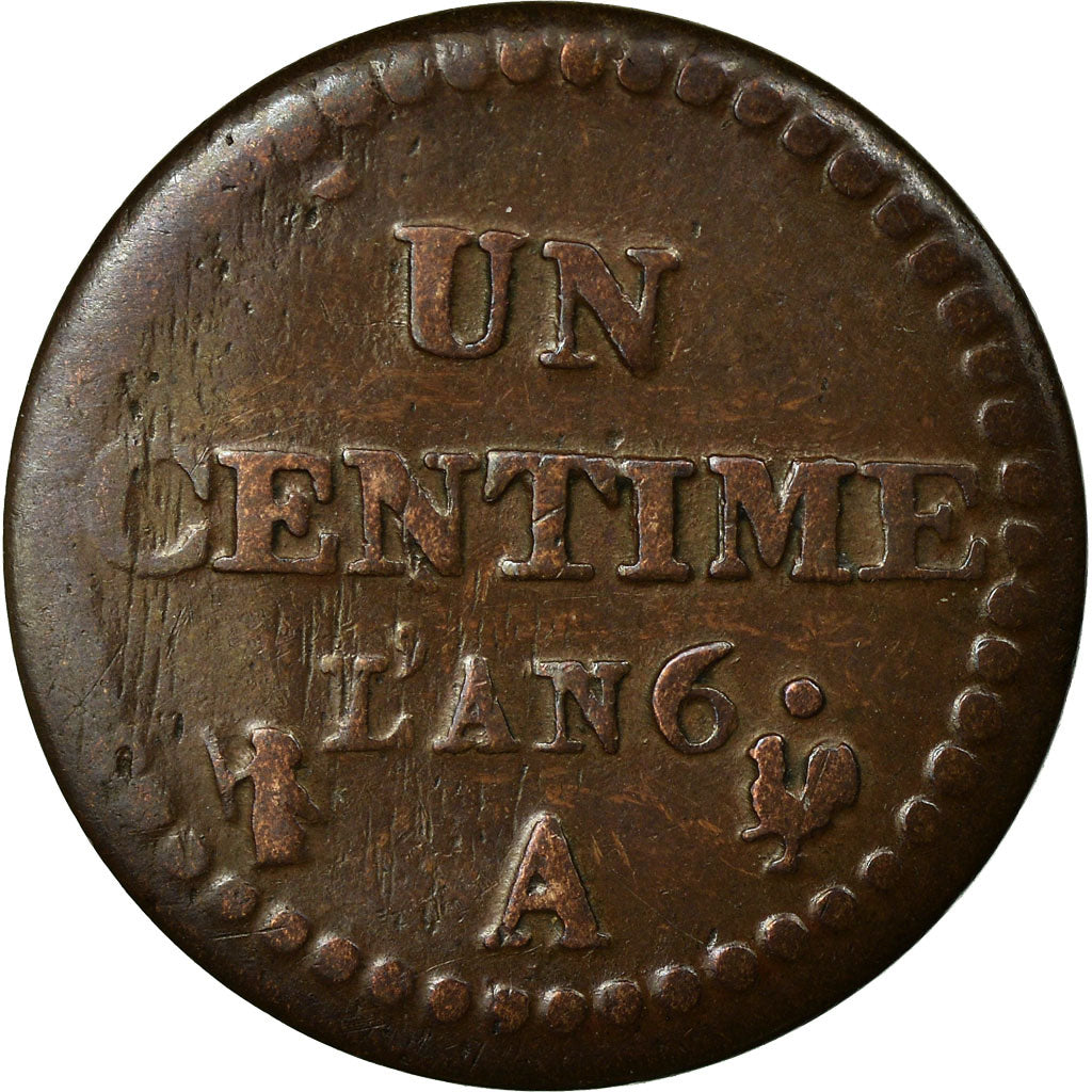 Coin, France, Dupré, Centime, AN 6, Paris, VF(30-35), Bronze, KM:646