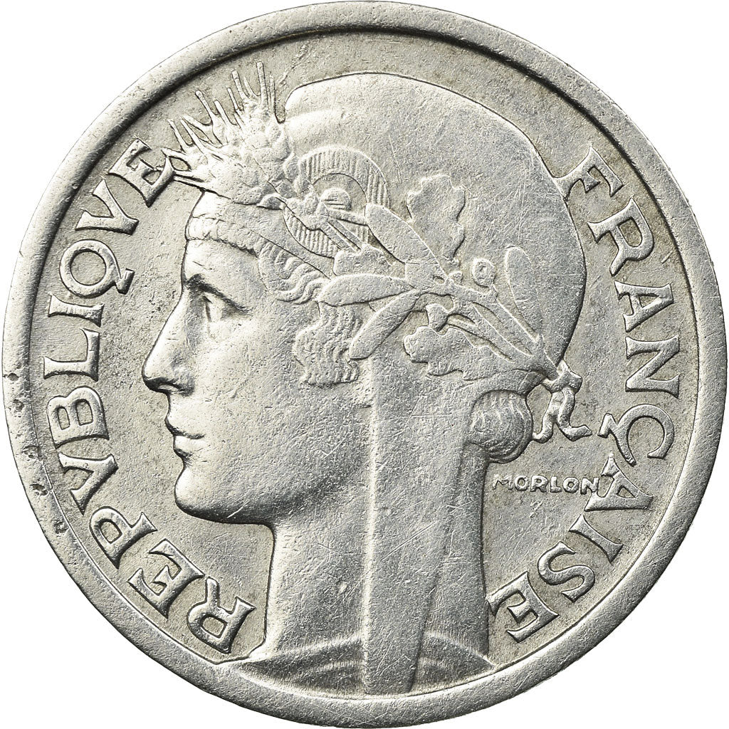 Münze, Frankreich, Morlon, 2 Francs, 1945, Castelsarrasin, S+, Aluminium