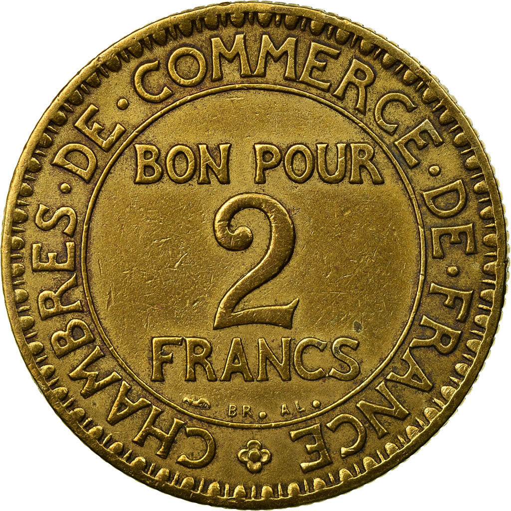 Coin, France, Chambre de commerce, 2 Francs, 1920, Paris, VF(30-35)
