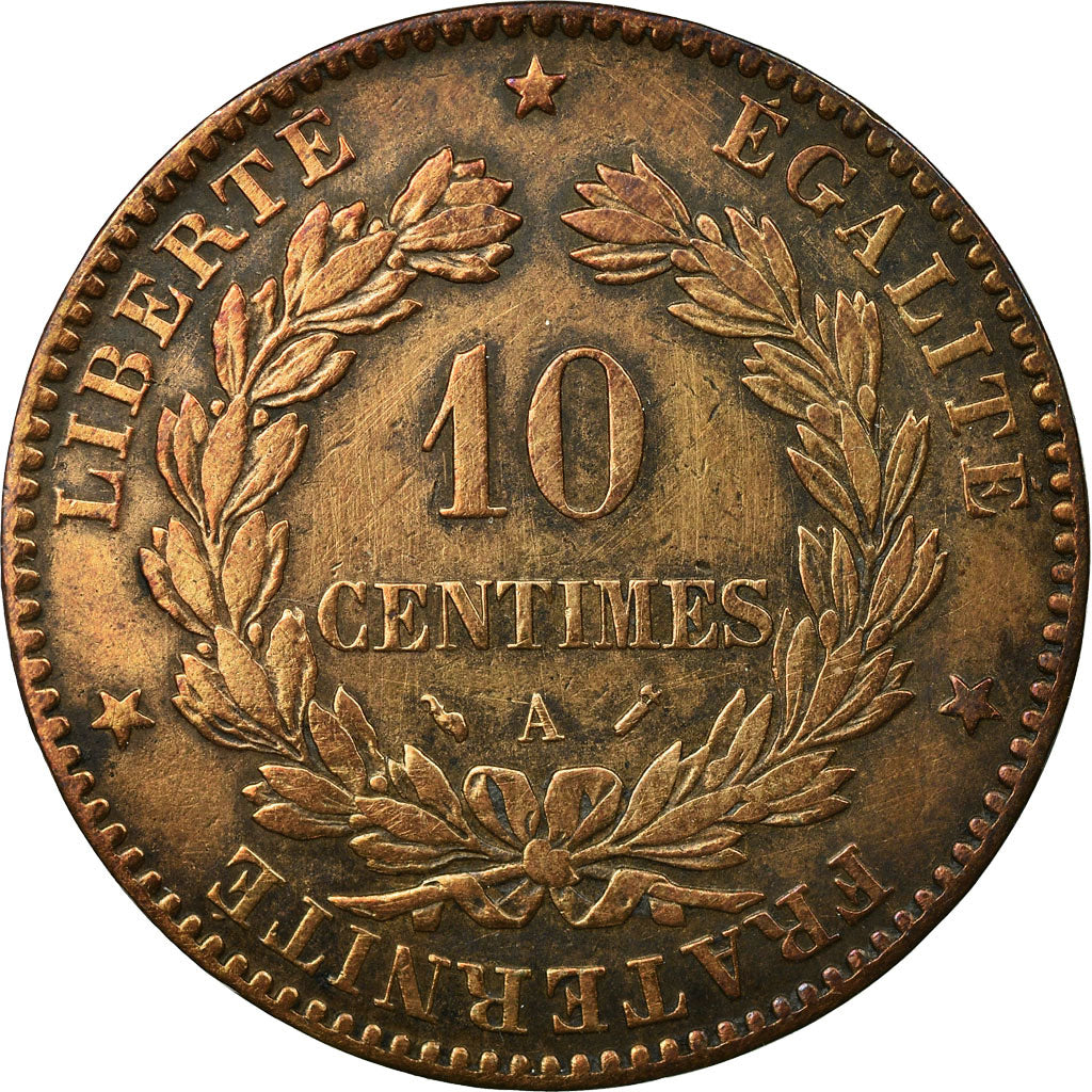 Moneta, Francia, Cérès, 10 Centimes, 1896, Paris, MB+, Bronzo, KM:815.1