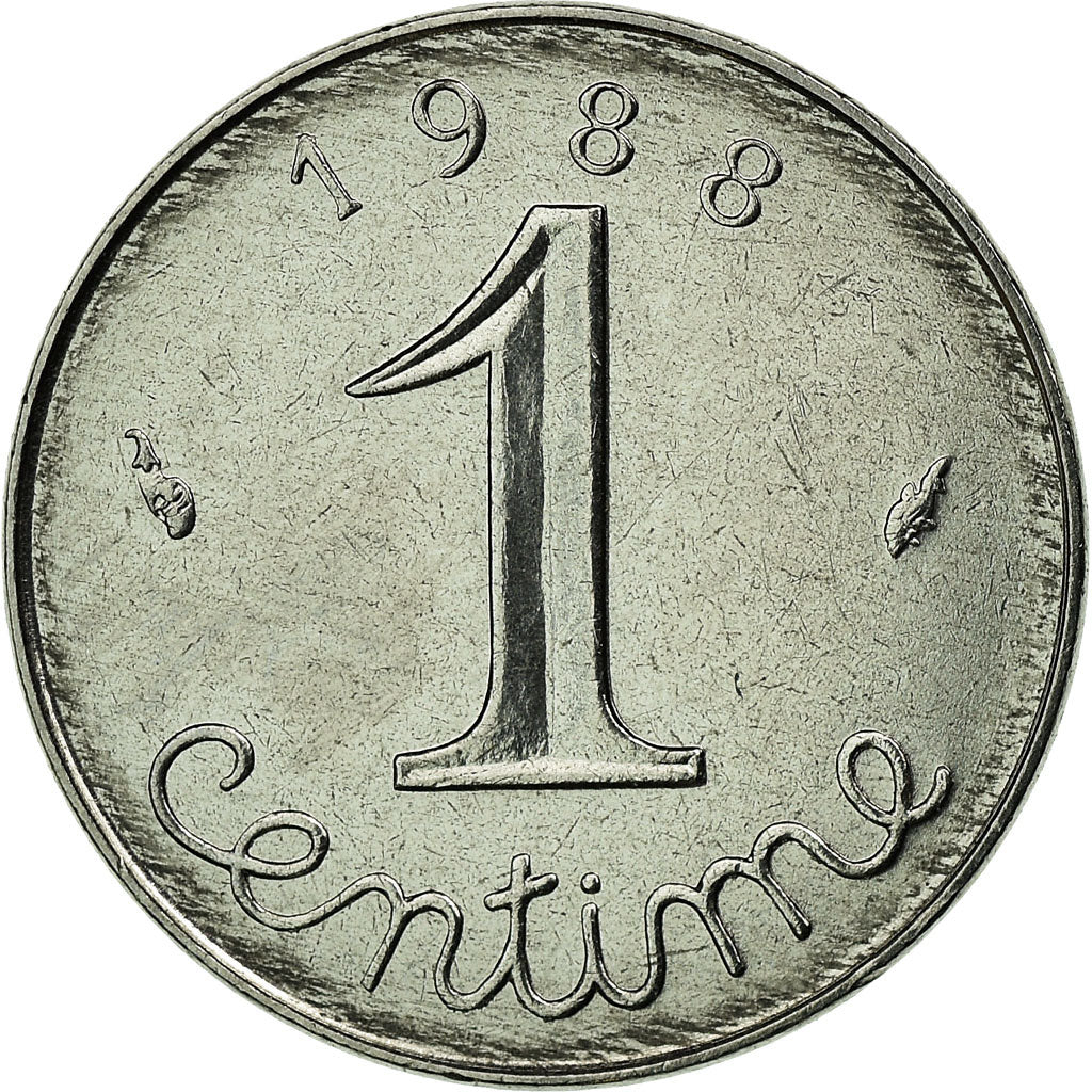 Coin, France, Épi, Centime, 1988, Paris, EF(40-45), Stainless Steel, KM:928