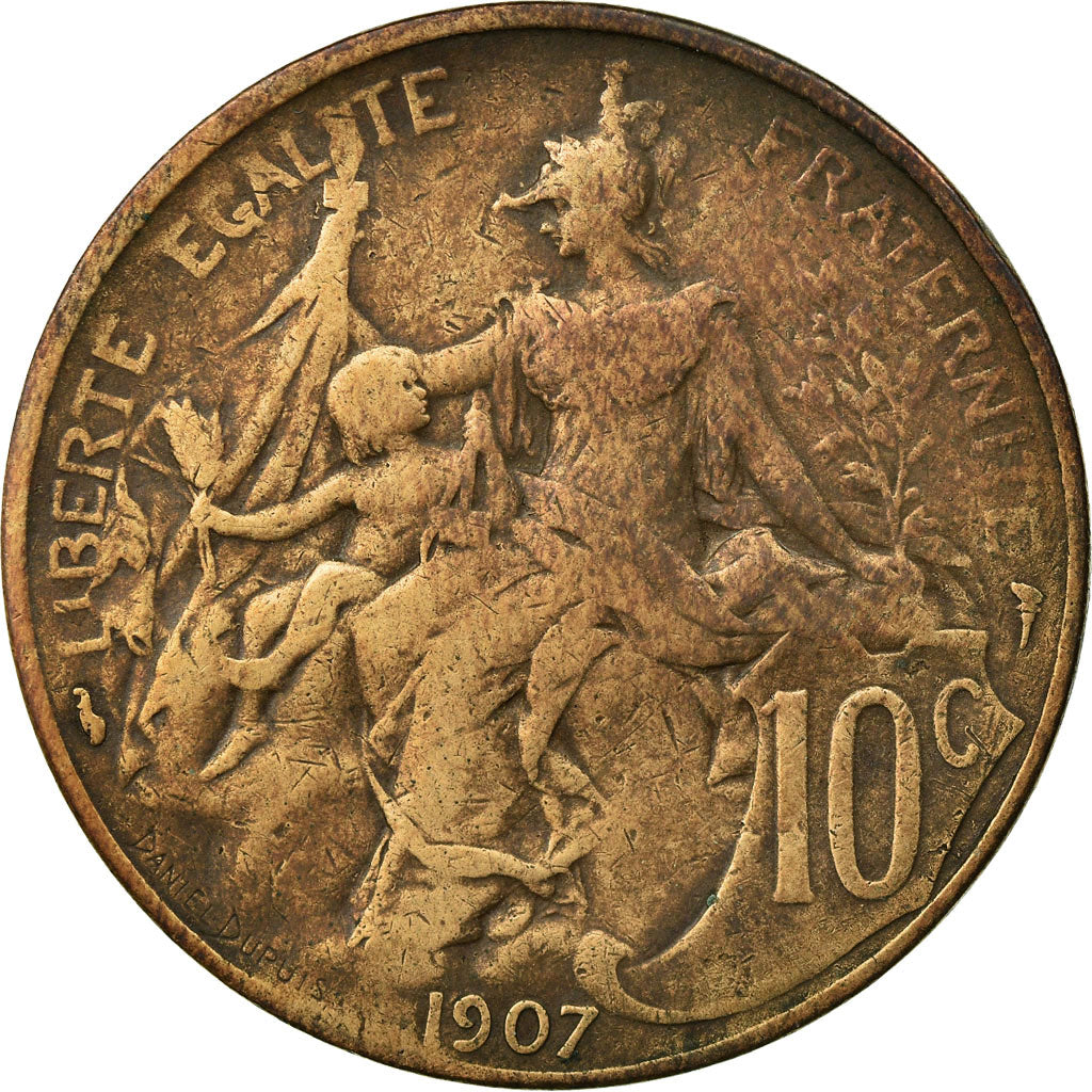 Coin, France, Dupuis, 10 Centimes, 1907, Paris, VF(30-35), Bronze, KM:843