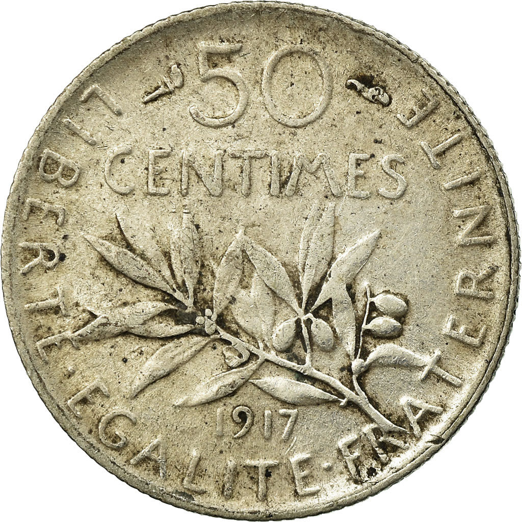 Coin, France, Semeuse, 50 Centimes, 1914, Paris, VF(30-35), Silver, KM:854