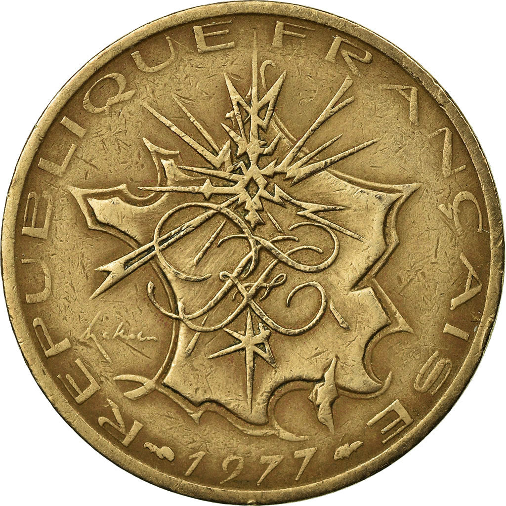Moeda, França, Mathieu, 10 Francs, 1977, Paris, VF(30-35), Níquel-Latão