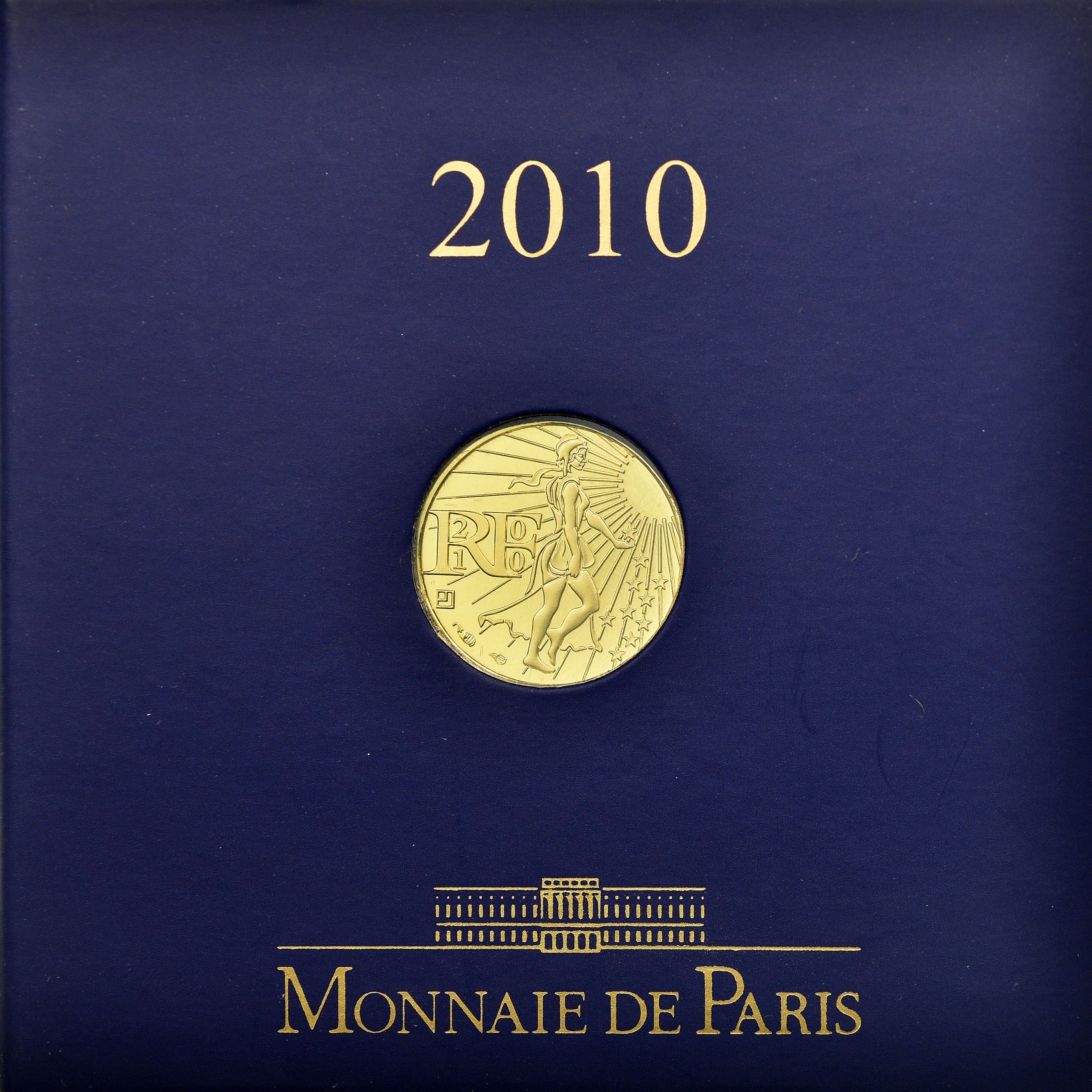 France, 100 Euro, 2010, MS(65-70), Gold, Gadoury:EU401, KM:1536