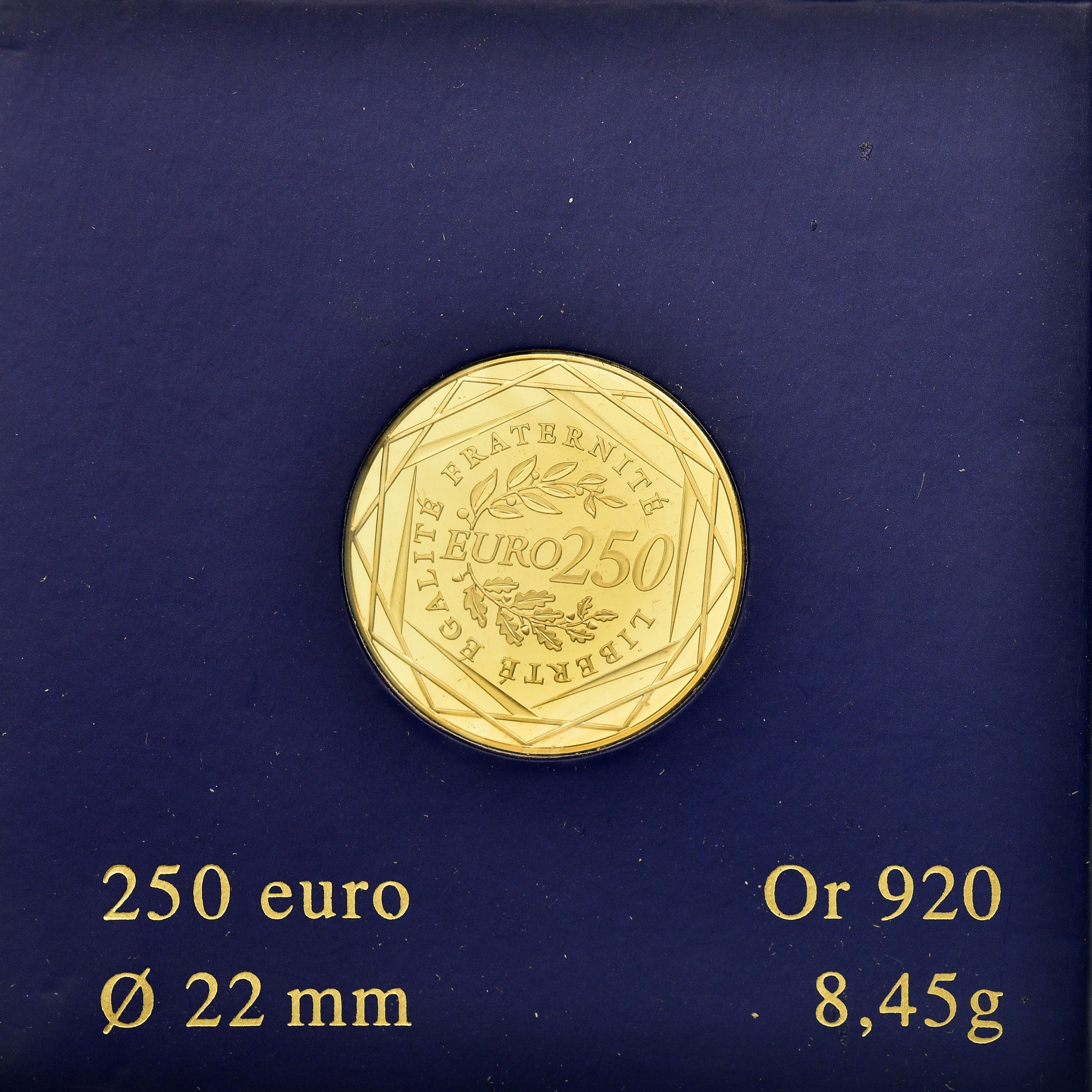 France, 250 Euro, 2009, MS(65-70), Gold, Gadoury:EU340, KM:1583