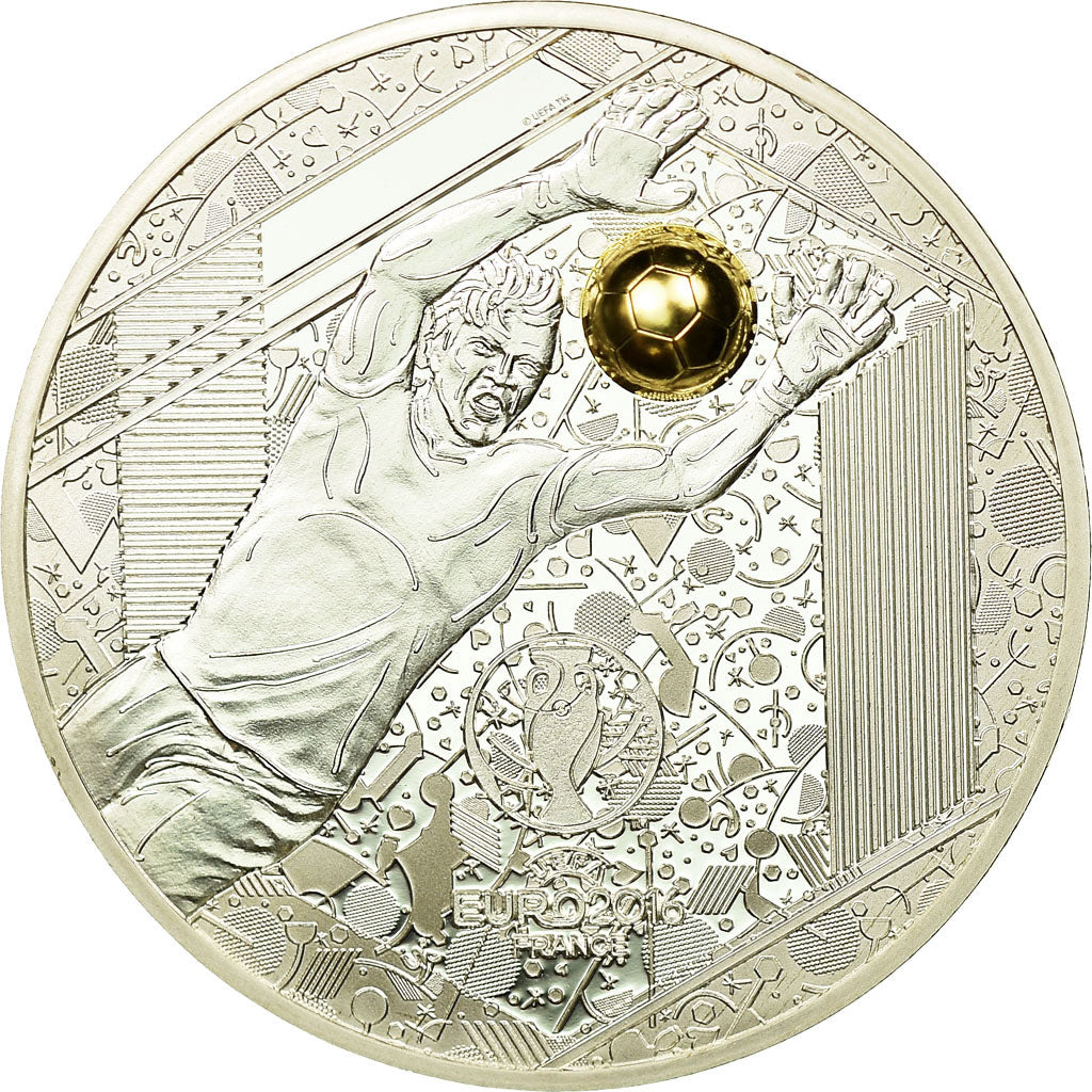 France, Monnaie de Paris, 10 Euro, UEFA Euro 2016, Gardien, 2016, MS(65-70)