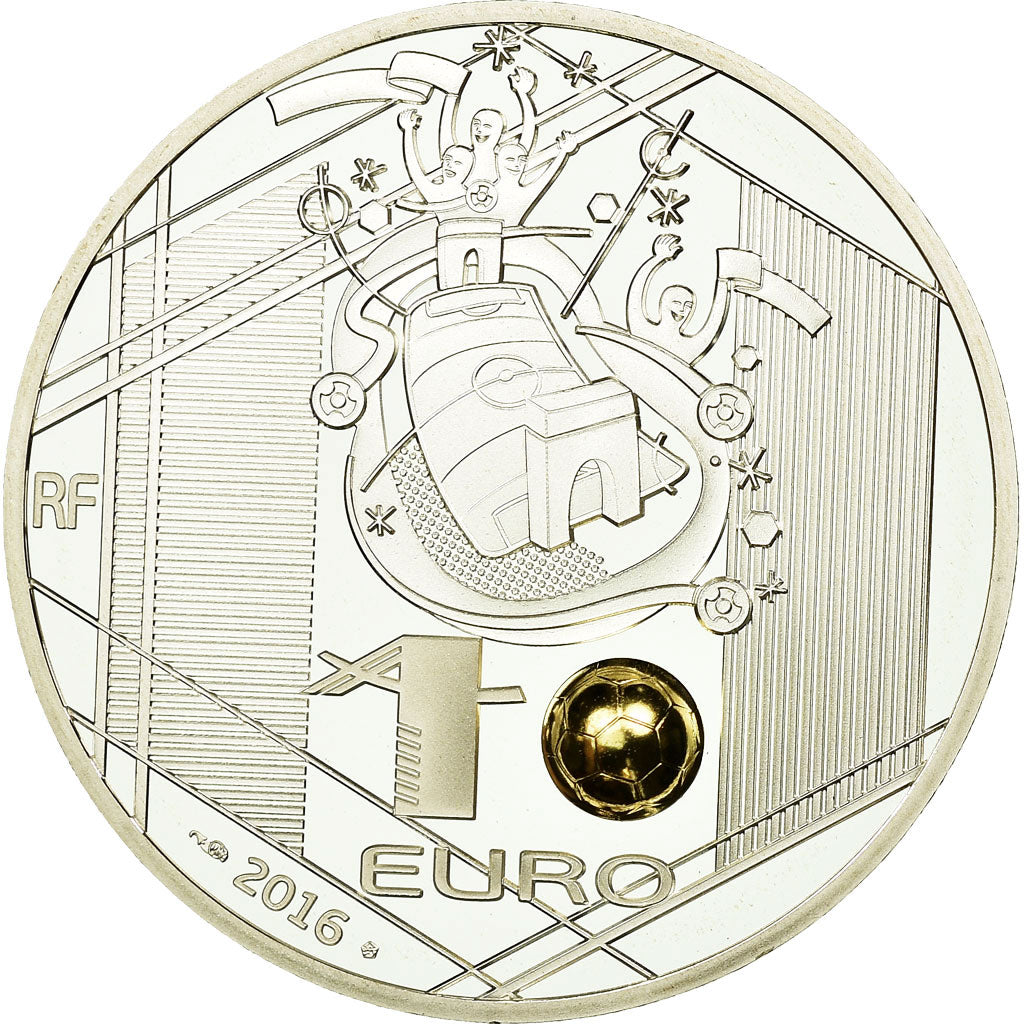 France, Monnaie de Paris, 10 Euro, UEFA Euro 2016, Gardien, 2016, MS(65-70)