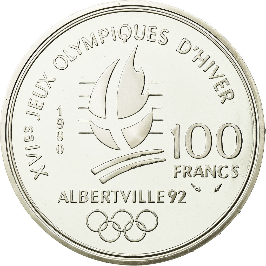 Moneta, Francja, 100 Francs, 1990, Paris, MS(65-70), Srebro, KM:981, Gadoury:C9