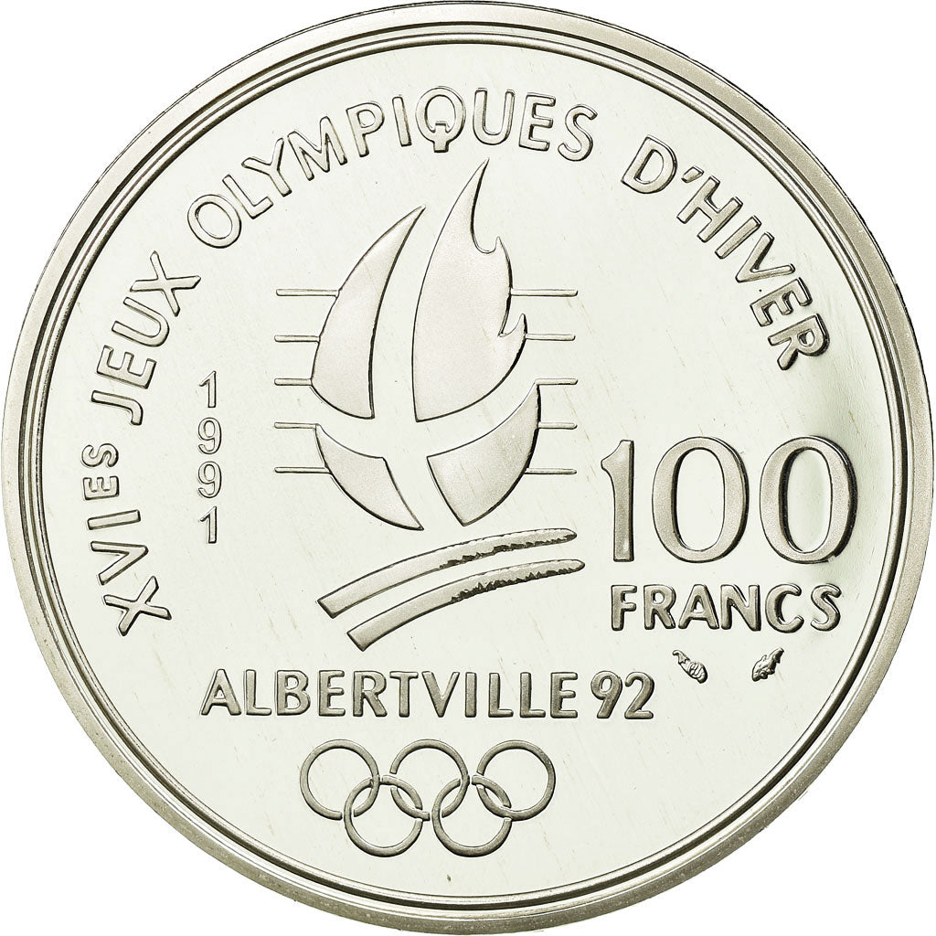 Moneta, Francja, 100 Francs, 1991, Paris, MS(65-70), Srebro, KM:993, Gadoury:C16
