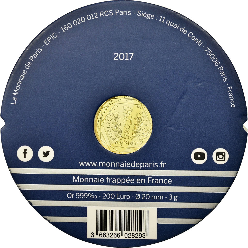 France, 200 Euro, 2017, MS(65-70), Gold, Gadoury:EU895