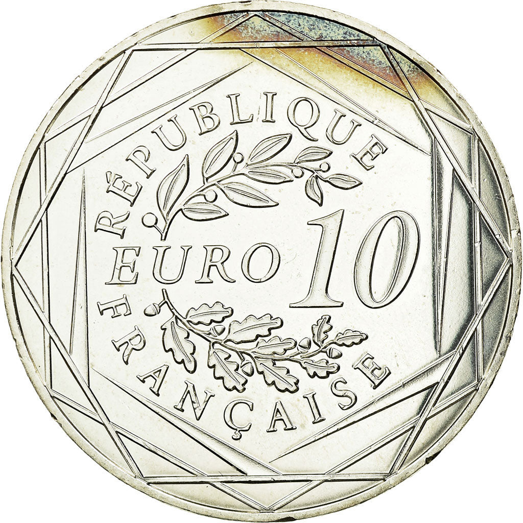 France, 10 Euro, Coq, 2014, EF(40-45), Silver