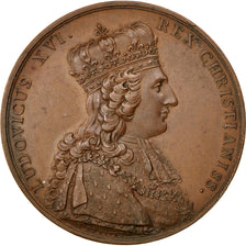 FRANCE, Louis XVI, Medal, AU(55-58), Bronze, 37, 22.70