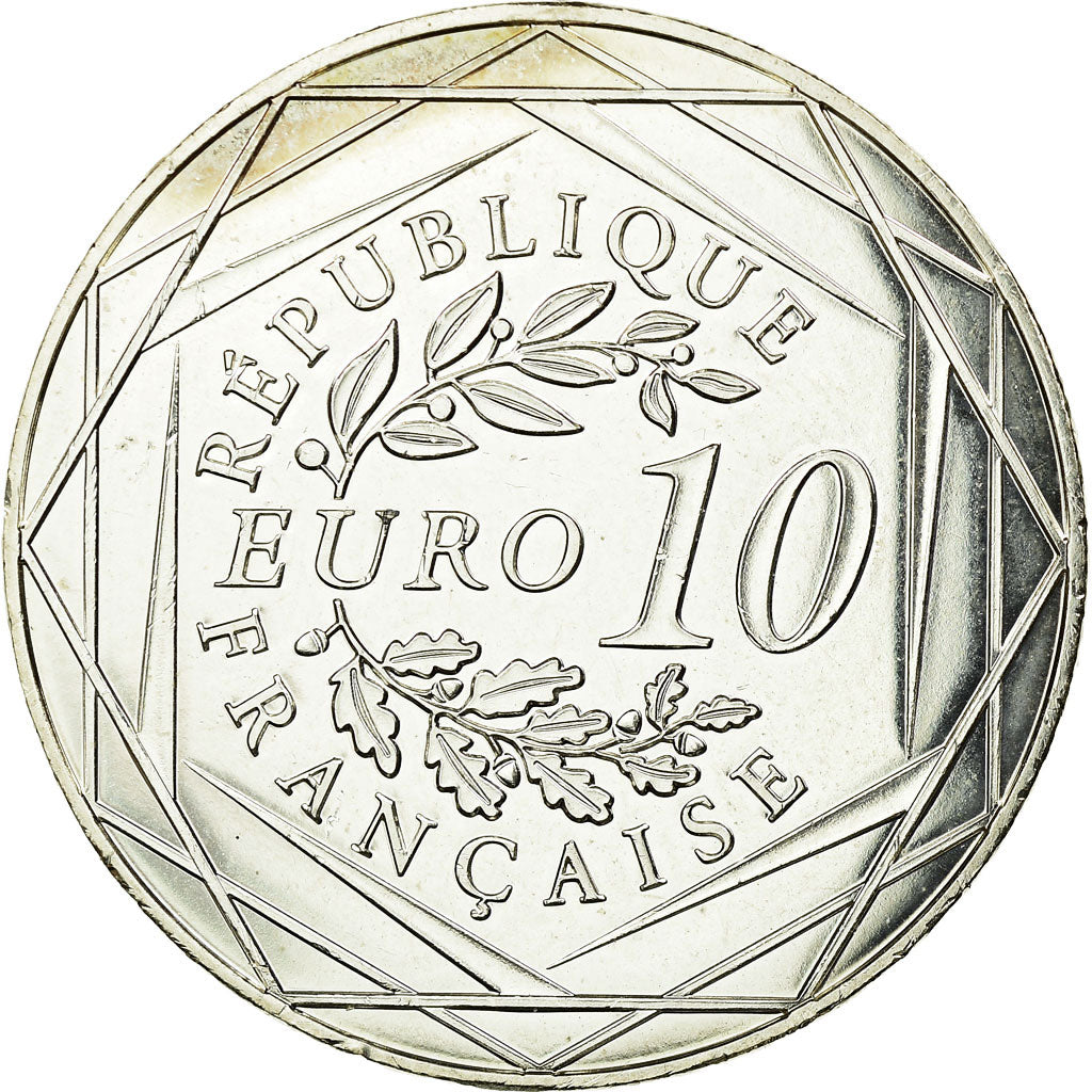 France, 10 Euro, Coq, 2016, EF(40-45), Silver