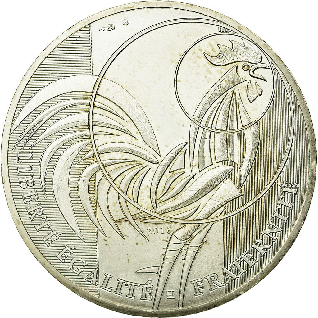 France, 10 Euro, Coq, 2016, TTB+, Argent