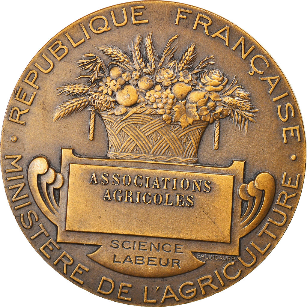 France, Medal, Associations Agricoles, République française, Lagrange