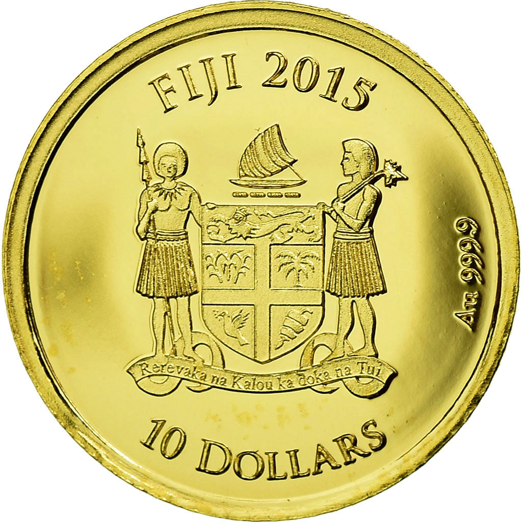Coin, Fiji, 10 Dollars, 2015, Sarcophage, MS(65-70), Gold