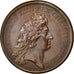 FRANCE, Politics, Society, War, Louis XIV, Medal, AU(55-58), Mauger, Bronze,...