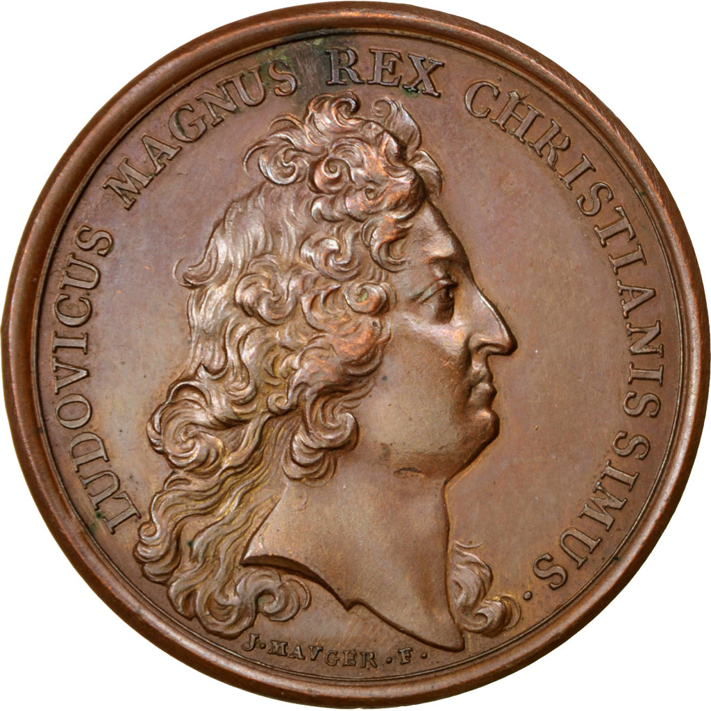 France, Medal, Louis XIV, Politics, Society, War, Mauger, TTB+, Bronze, Divo:138
