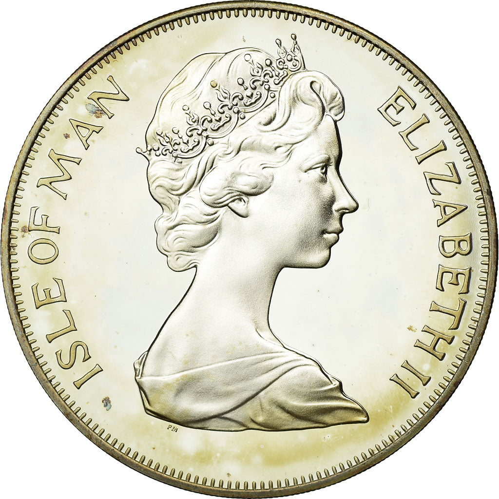 Coin, Isle of Man, Elizabeth II, Crown, 1977, Pobjoy Mint, MS(63), Silver