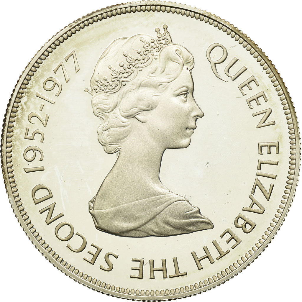 Coin, Falkland Islands, Elizabeth II, 50 Pence, 1977, MS(63), Silver, KM:10a