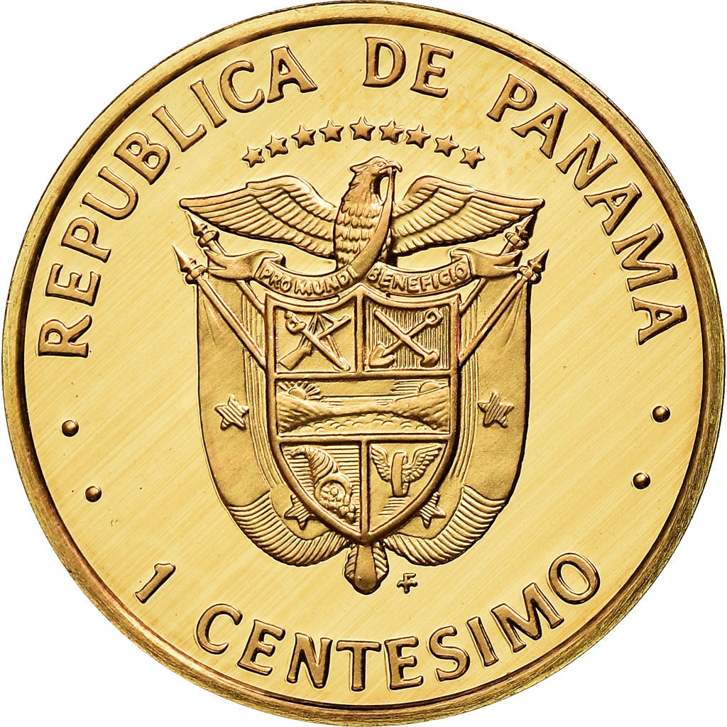 Coin, Panama, Centesimo, 1975, Franklin Mint, MS(65-70), Copper Plated Zinc