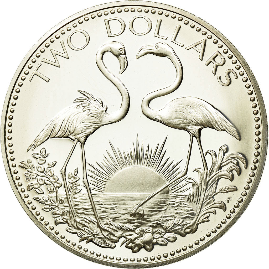 Coin, Bahamas, Elizabeth II, 2 Dollars, 1974, Franklin Mint, U.S.A., MS(63)