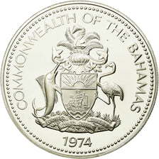 Coin, Bahamas, Elizabeth II, 2 Dollars, 1974, Franklin Mint, U.S.A., AU(55-58)