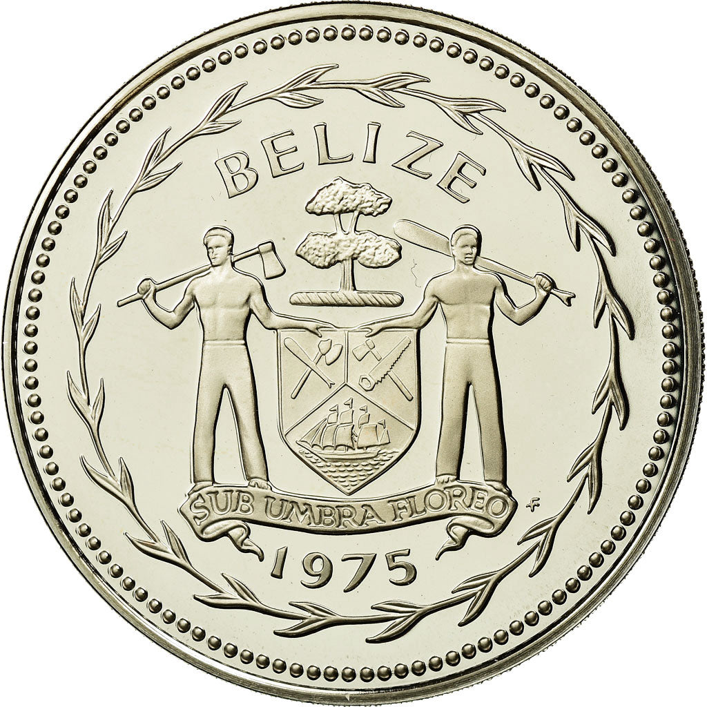 Moneta, Belize, 10 Dollars, 1975, Franklin Mint, SPL, Argento, KM:45a