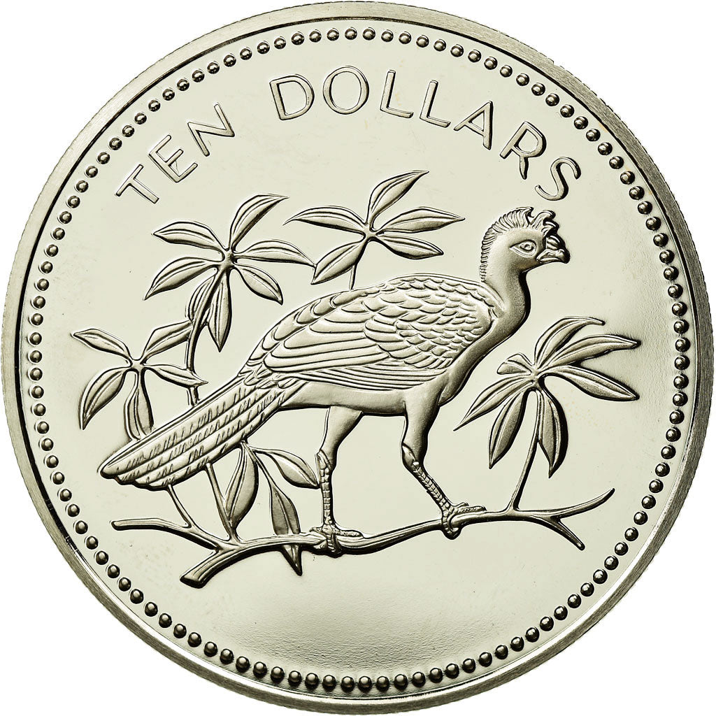 Moneta, Belize, 10 Dollars, 1975, Franklin Mint, SPL, Argento, KM:45a