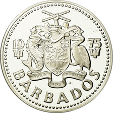 Coin, Barbados, 5 Dollars, 1975, Franklin Mint, MS(65-70), Silver, KM:16a