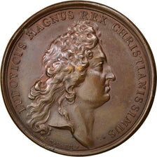 Francja, Medal, Ludwik XIV, Historia, Mauger, AU(50-53), Bronze, Divo:228