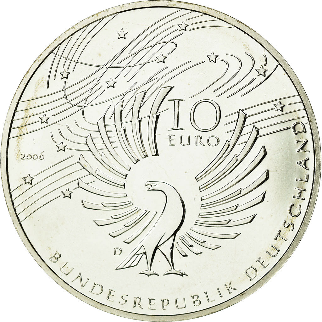GERMANY - FEDERAL REPUBLIC, 10 Euro, 2006, MS(65-70), Silver, KM:248