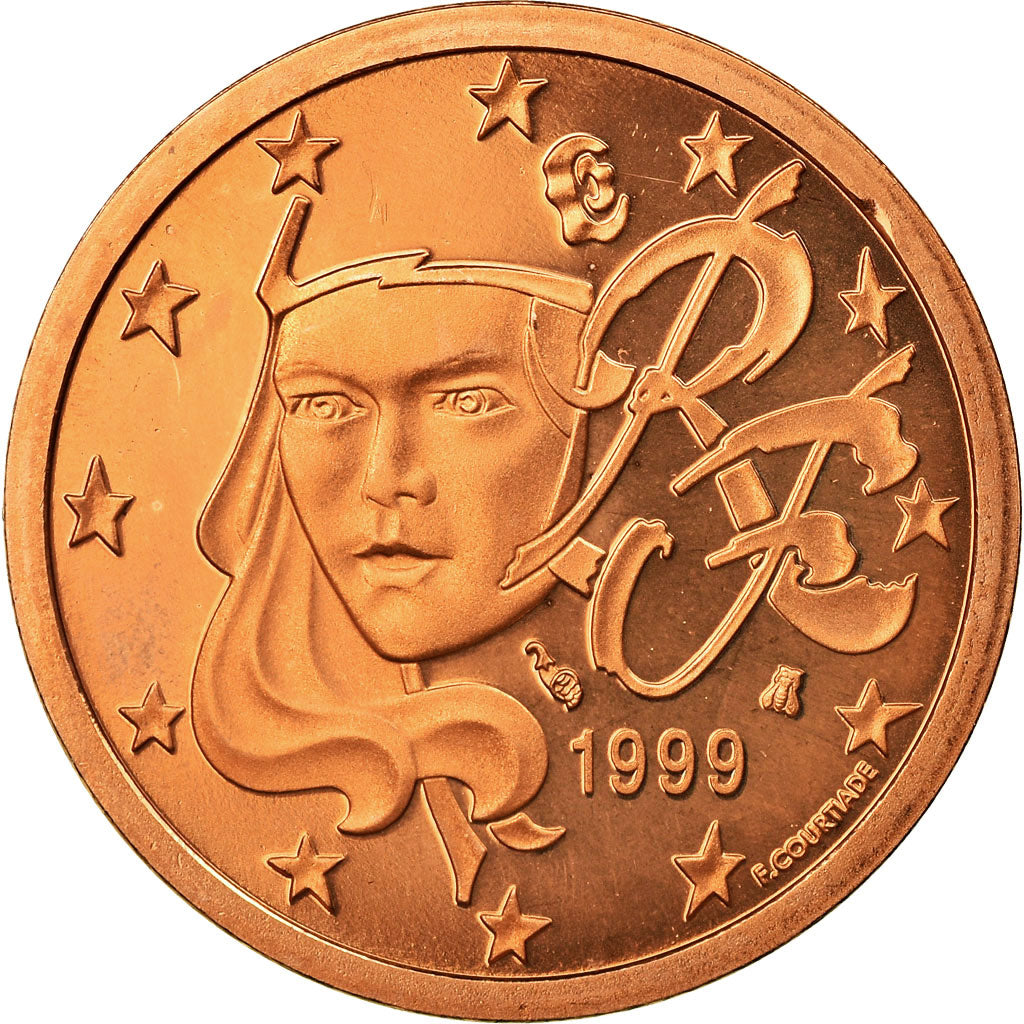 Frankreich, 5 Euro Cent, 1999, STGL, Copper Plated Steel, KM:1284