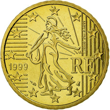 France, 50 Euro Cent, 1999, MS(65-70), Brass, KM:1287