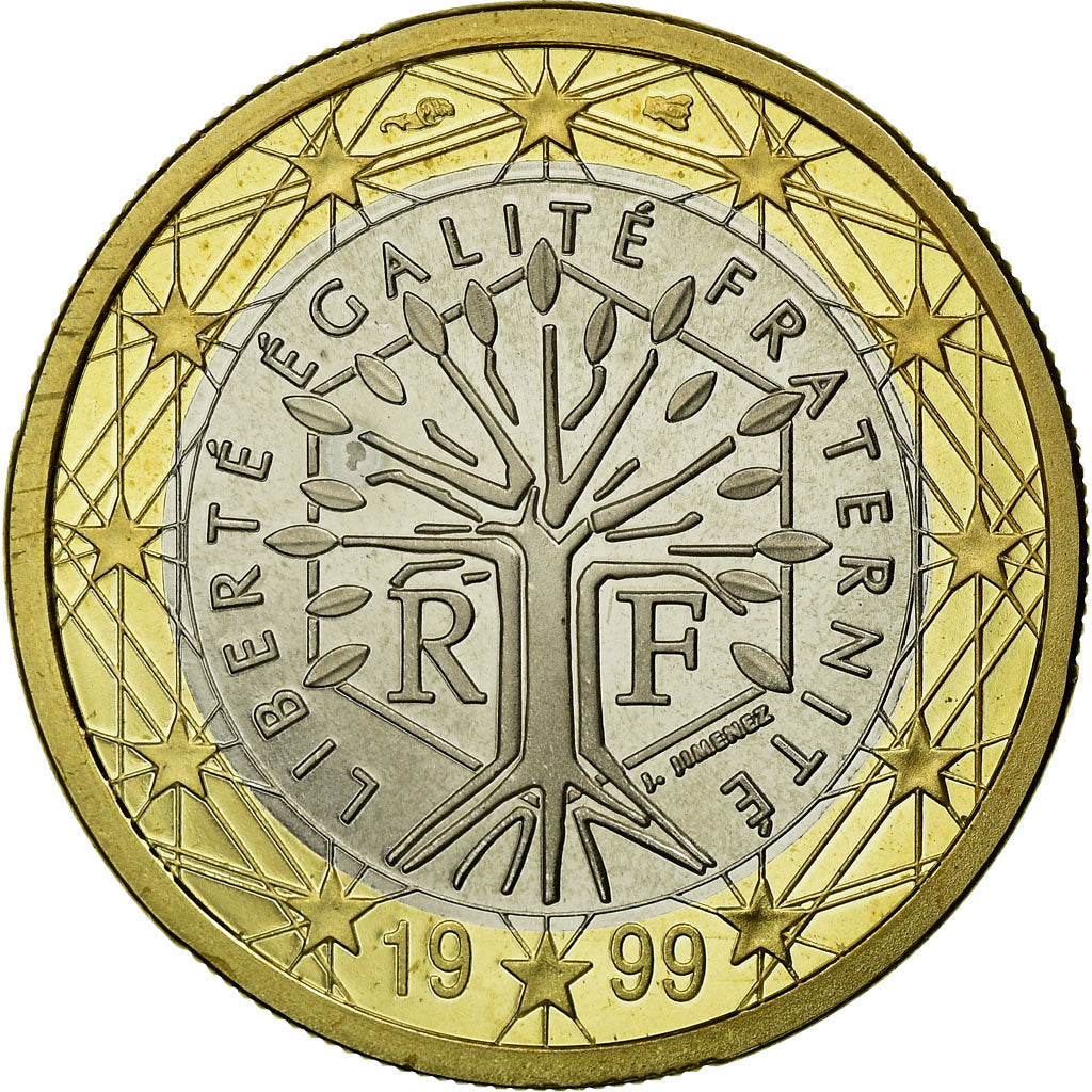 France, Euro, 1999, MS(65-70), Bi-Metallic, KM:1288