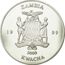 Moneda, Zambia, 5000 Kwacha, 1999, British Royal Mint, FDC, Plata, KM:157