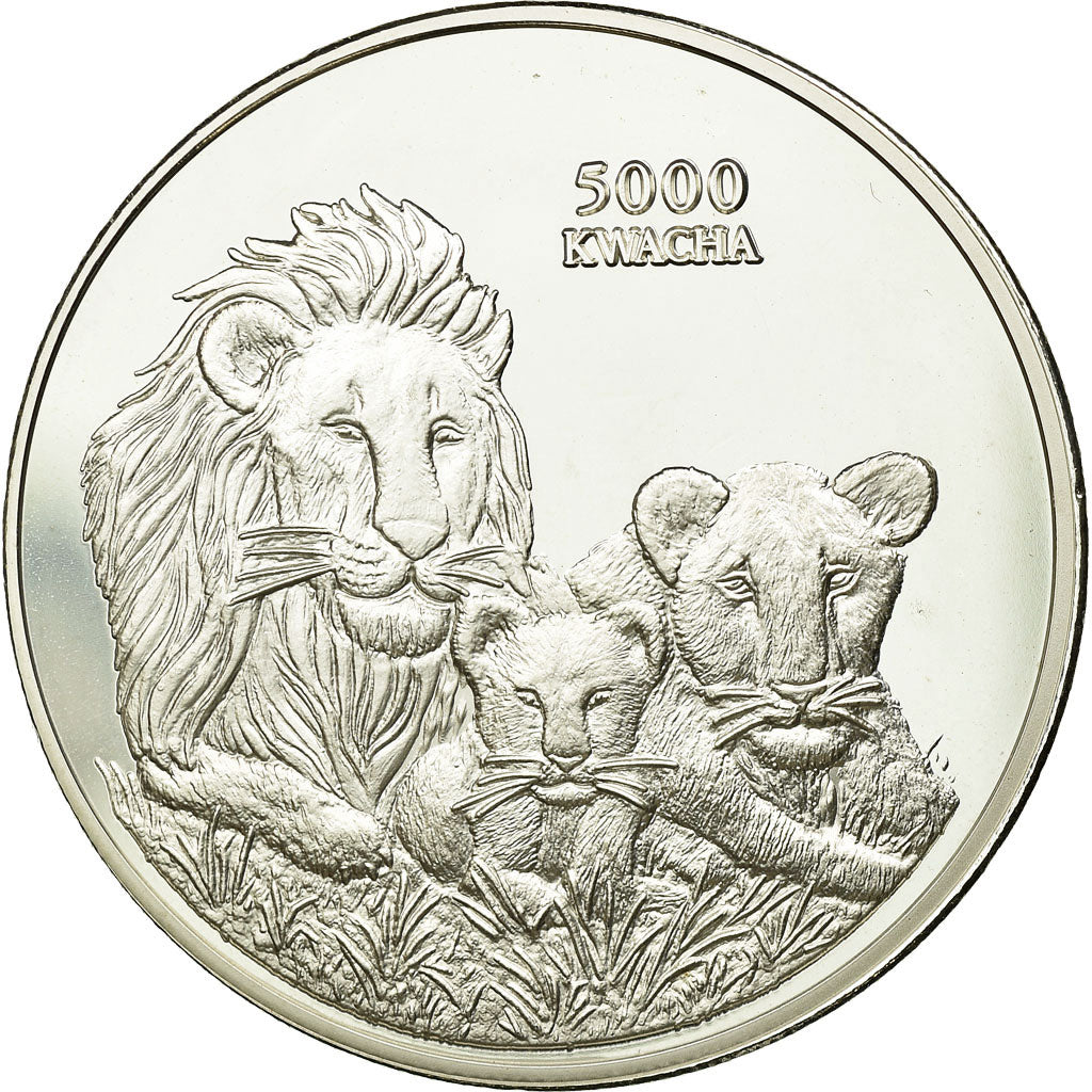 Moneda, Zambia, 5000 Kwacha, 1999, British Royal Mint, FDC, Plata, KM:157