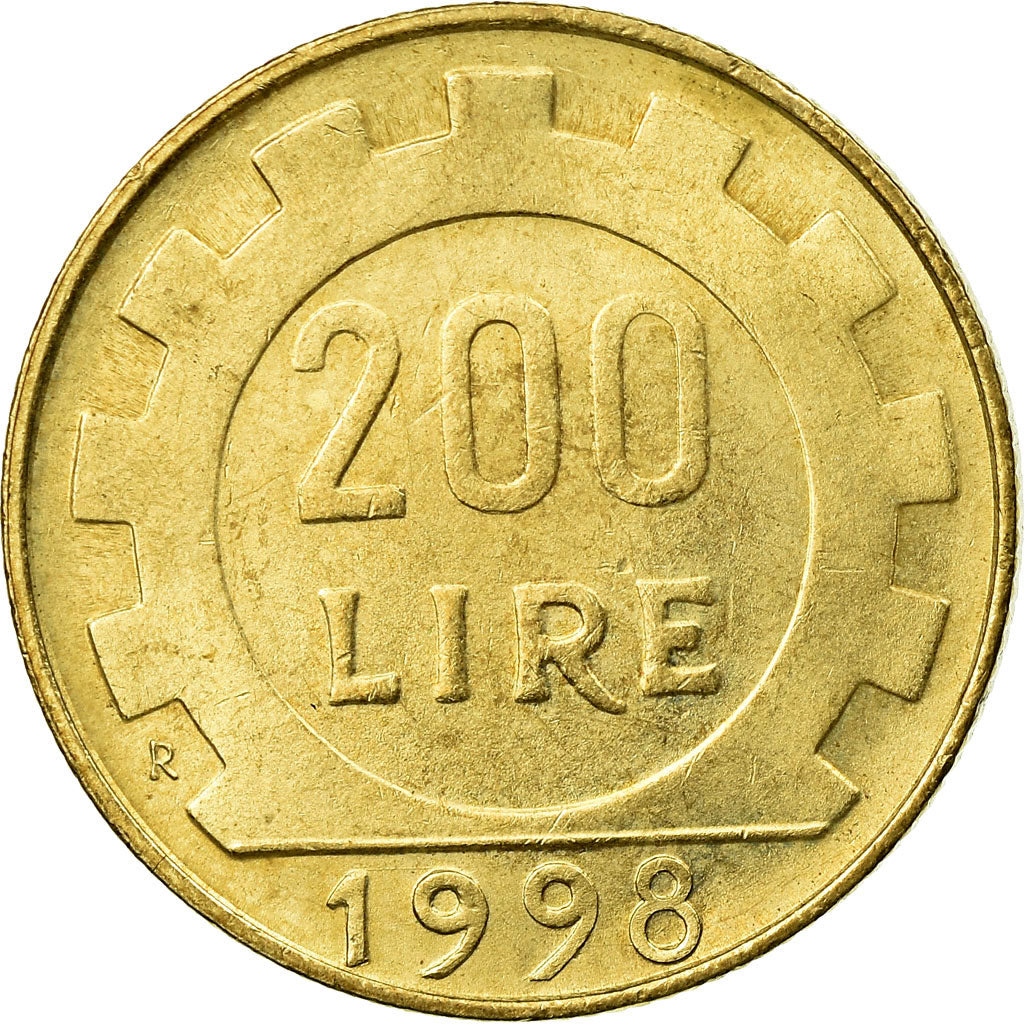 Coin, Italy, 200 Lire, 1998, Rome, AU(55-58), Aluminum-Bronze, KM:105