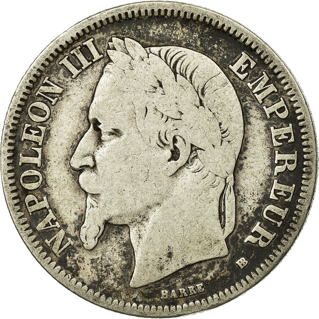 Moeda, França, Napoleon III, Napoléon III, 2 Francs, 1869, Strasbourg