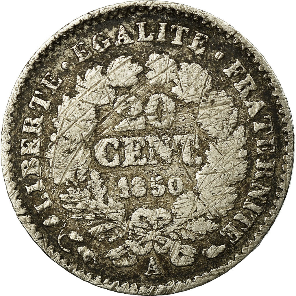 Coin, France, Cérès, 20 Centimes, 1850, Paris, VG(8-10), Silver, KM:758.1
