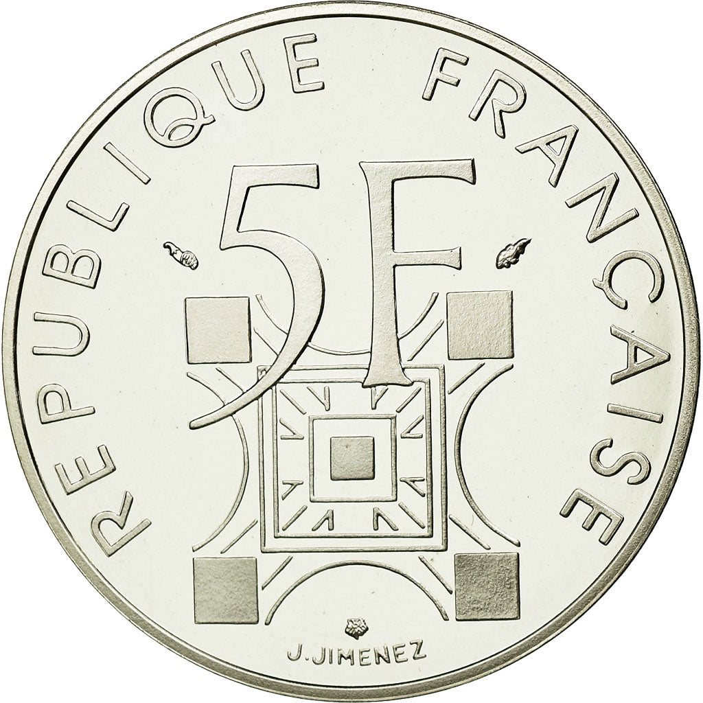 Coin, France, 5 Francs, 1989, Paris, MS(65-70), Silver, KM:968a, Gadoury:772