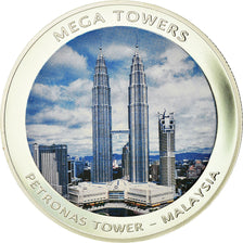 Mosambik, Medaille, Mega towers - Petronas Tower - Malaysia, Arts & Culture