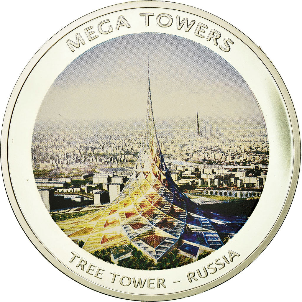 Mozambique, Médaille, Mega towers - Tree tower - Russia, Arts & Culture, 2010