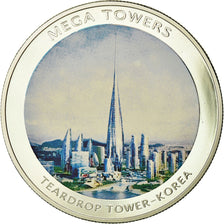 Mozambique, Médaille, Mega towers - Teardrop tower - Koréa, Arts & Culture