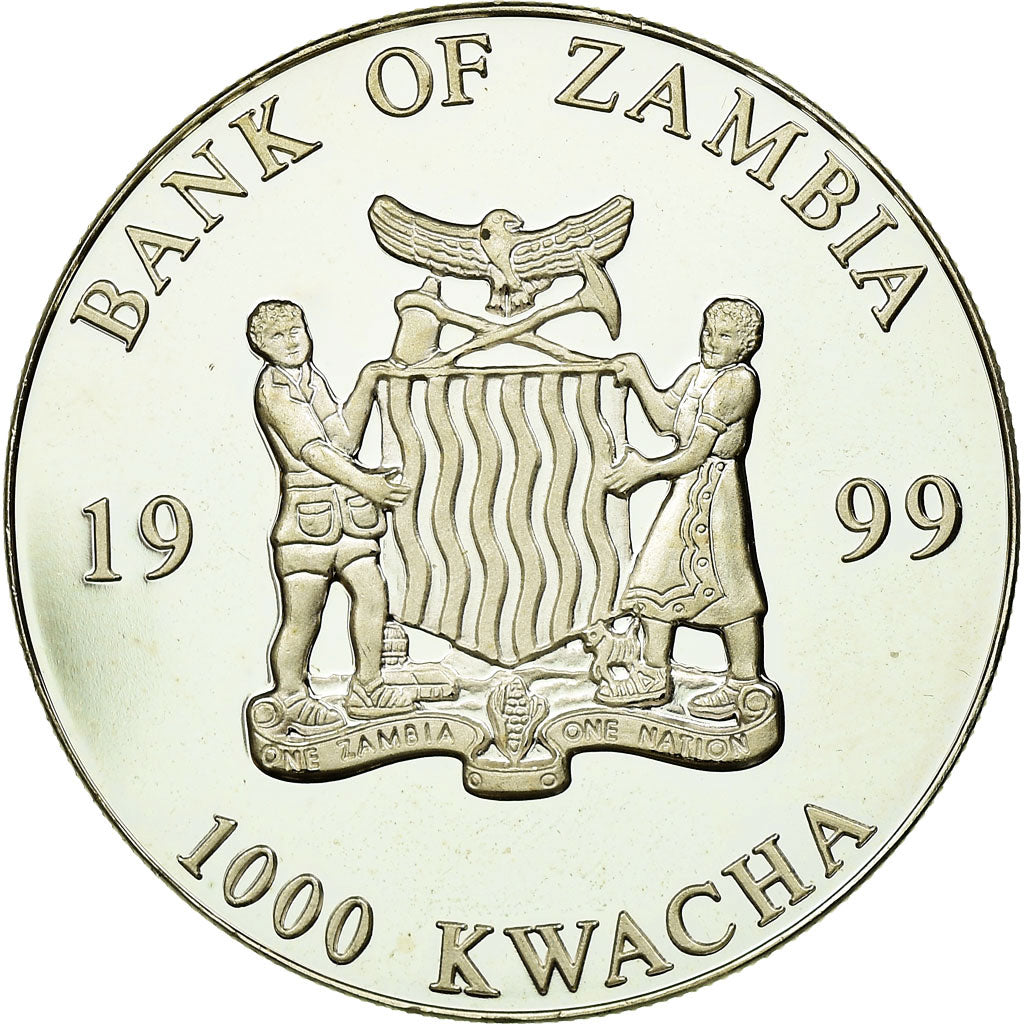 Moneta, Zambia, 1000 Kwacha, 1999, British Royal Mint, EF(40-45), Silver Plated
