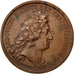 FRANCE, History, Louis XIV, Medal, AU(55-58), Mauger, Bronze, 41, Divo #240,...
