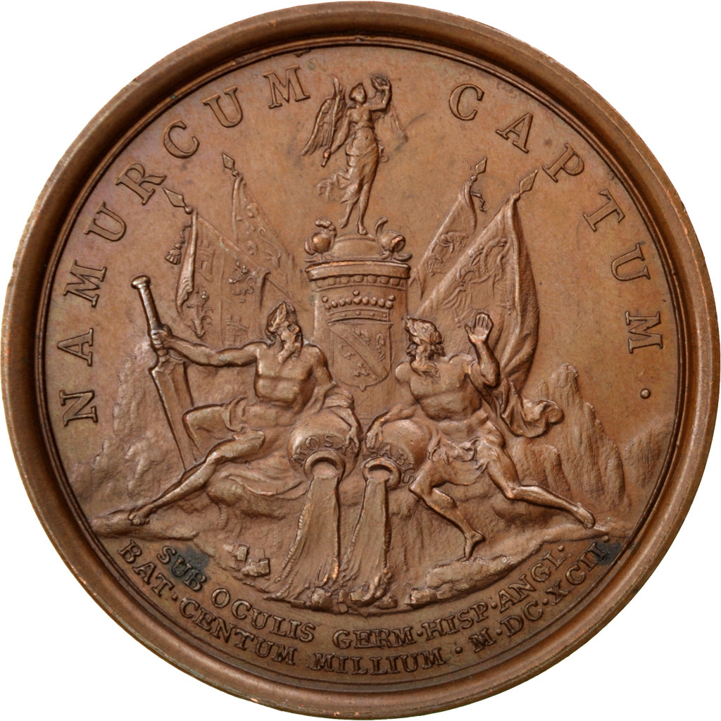 FRANCE, History, Louis XIV, Medal, AU(55-58), Mauger, Bronze, 41, Divo #240,...