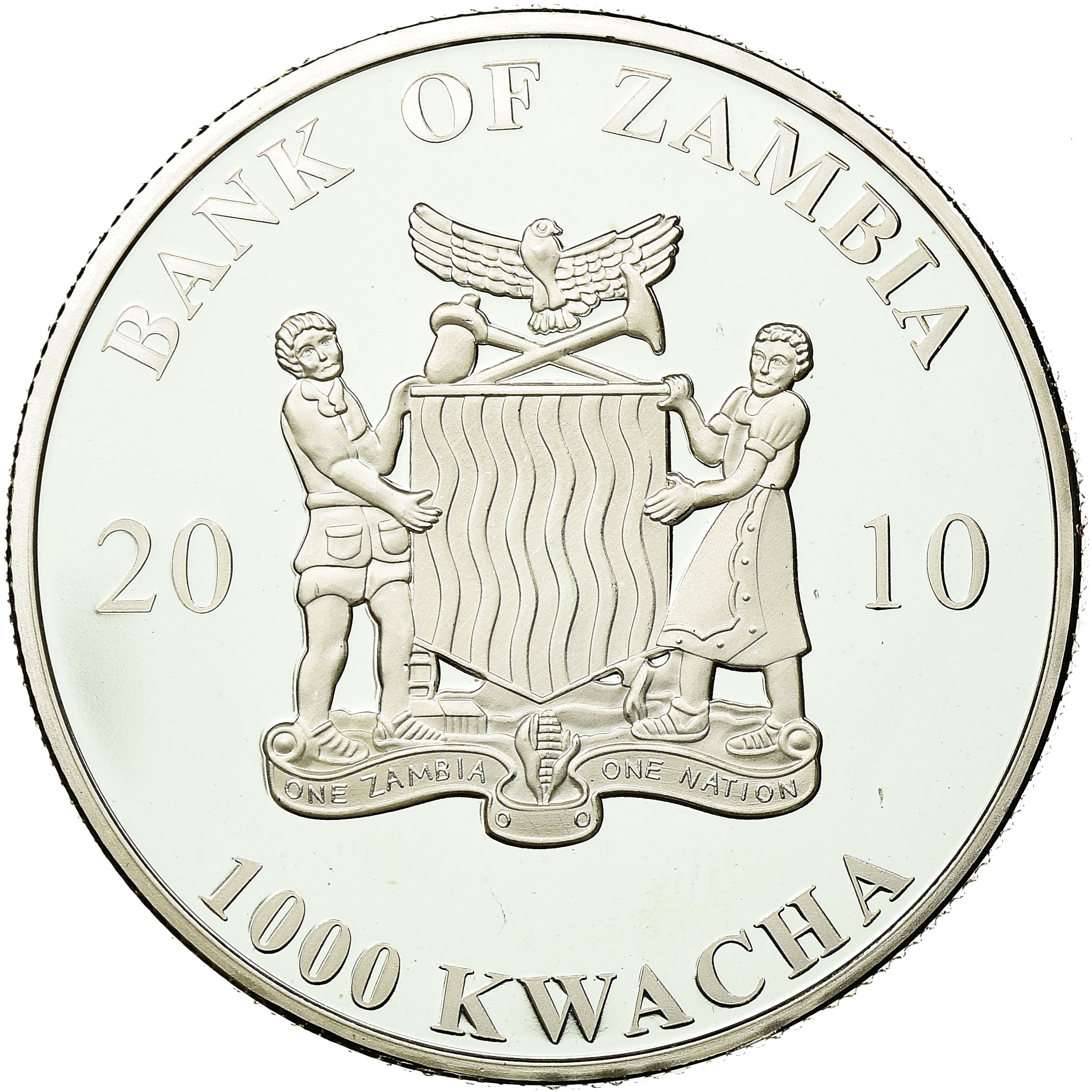 Coin, Zambia, 1000 Kwacha, 2010, British Royal Mint, MS(65-70), Silver, KM:199